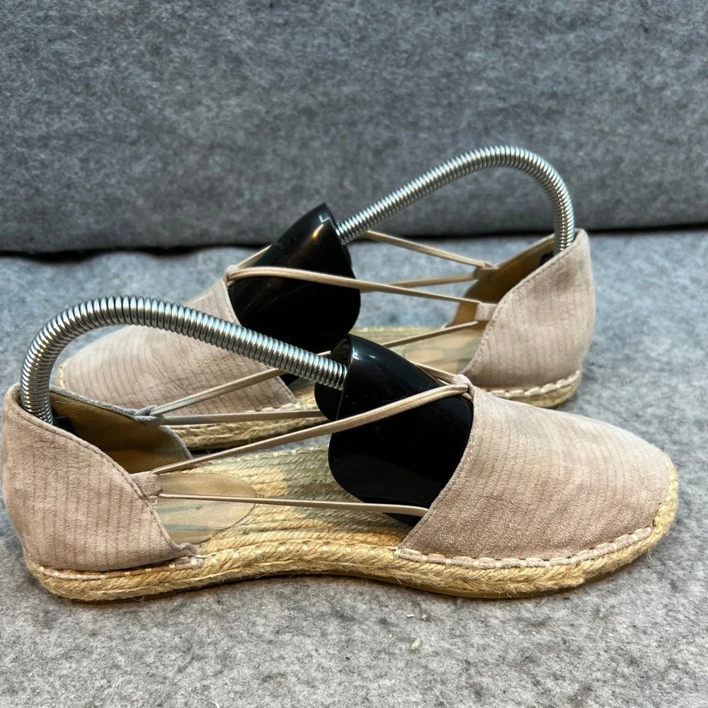 Eileen Fisher Espadrille Flats Suede Leather‎ Beige Slip On Shoes Women's 8.5